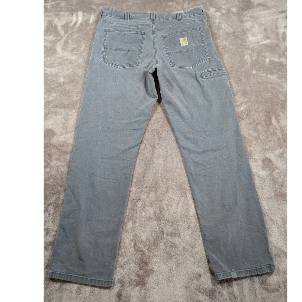 Carhartt Work Pants Mens 34x32 Gray Rugged Flex Relaxed Fit Canvas BN2517-M